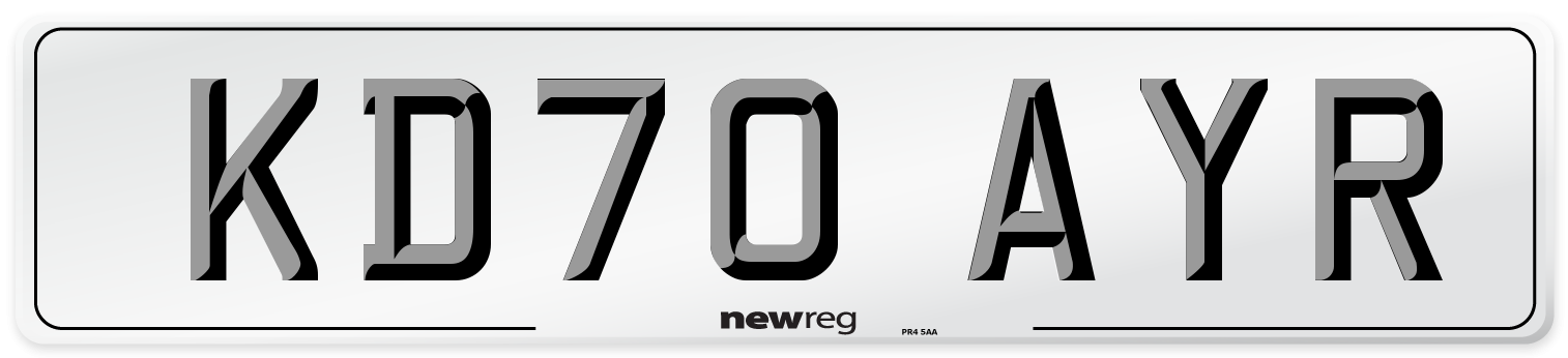 KD70 AYR Number Plate from New Reg